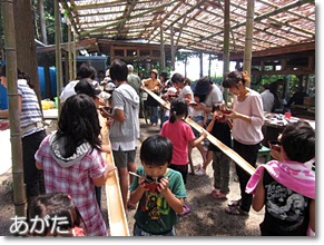 岡山での流しそうめん