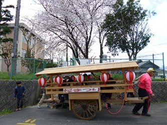 子どもたちが大喜びの花見車