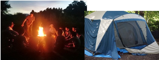 キャンプファイヤー/テントで一泊お泊りしました