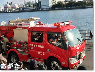 県分団の消防車