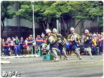 第56回四日市市消防団操法競技大会 競技の様子