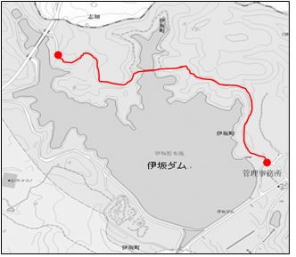 伊坂ダム サイクルパークの通行止め区間