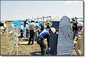 工作隊による仮設避難所・仮設トイレ等の設置